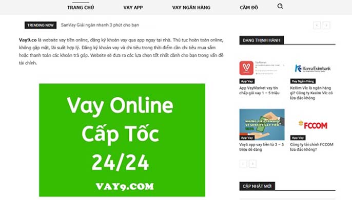 VAY9.co - trang web tư vấn tài chính, vay tiền online