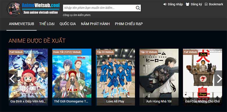Gợi ý web xem Anime Vietsub full HD, cập nhật nhanh, miễn phí